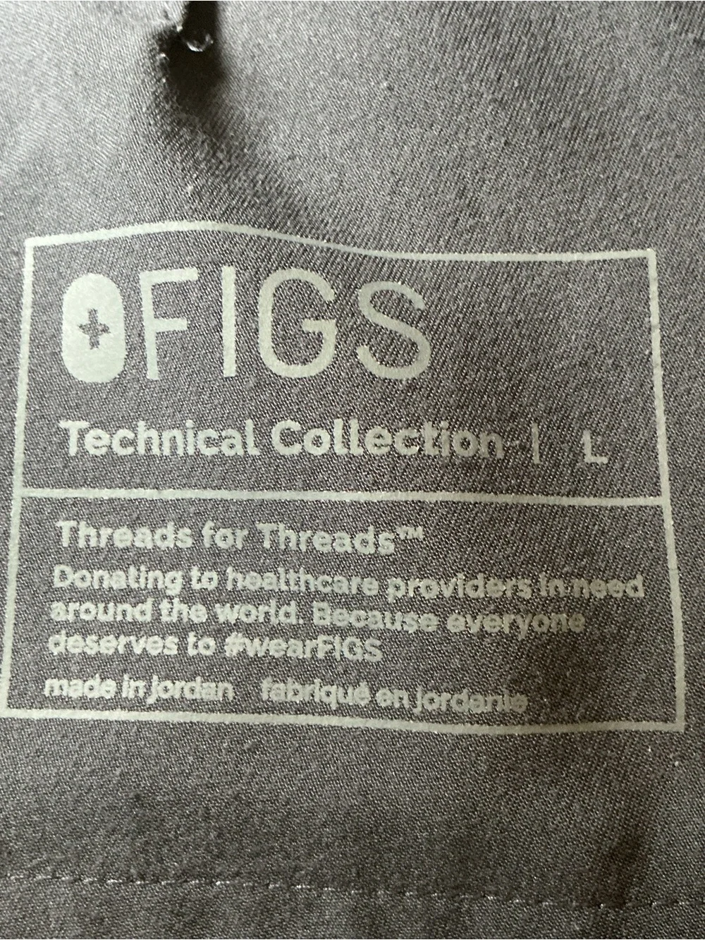 FIGS Technical Collection Scrub Pants Large Gray Straight Leg Stretch 32X29
